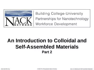 An  Introduction to Colloidal and Self-Assembled