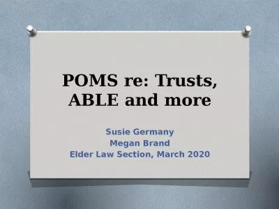 POMS re: Trusts, ABLE and more