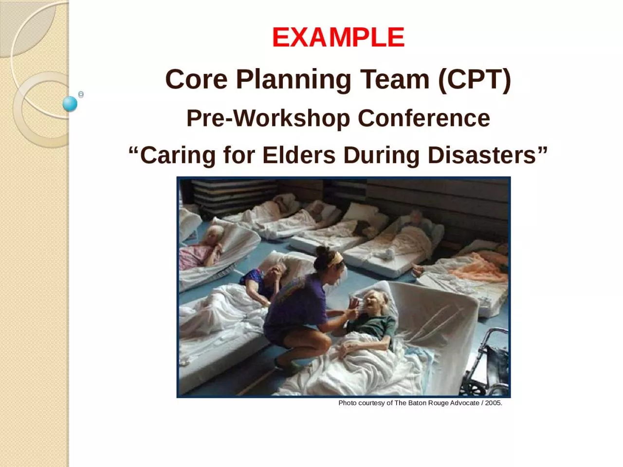 EXAMPLE Core Planning Team (CPT)