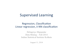 Supervised Learning Regression, Classification