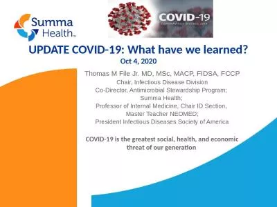 UPDATE COVID-19: What have we learned?