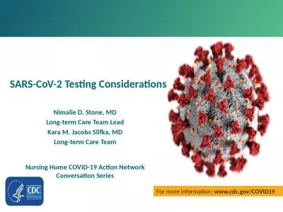 SARS-CoV-2 Testing Considerations