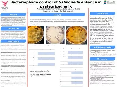 Bacteriophage control of