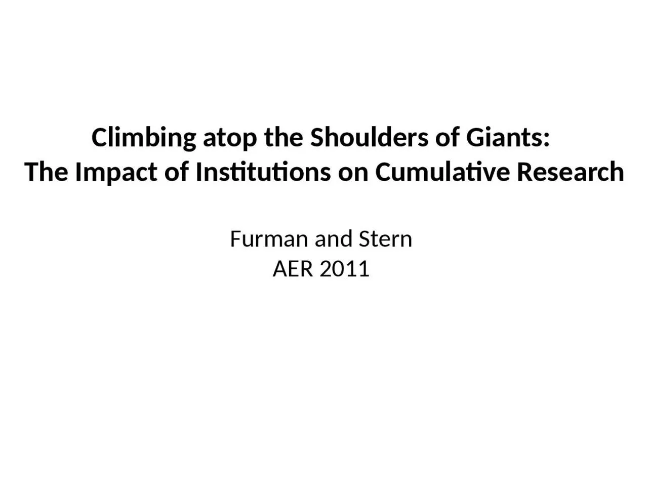 PPT-Climbing atop the Shoulders of Giants: