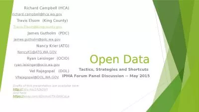 Open Data Tactics, Strategies and Shortcuts