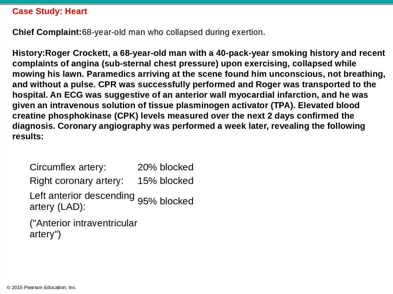 PPT-Circumflex artery: 20% blocked