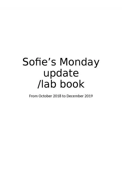 Sofie’s   Monday   update