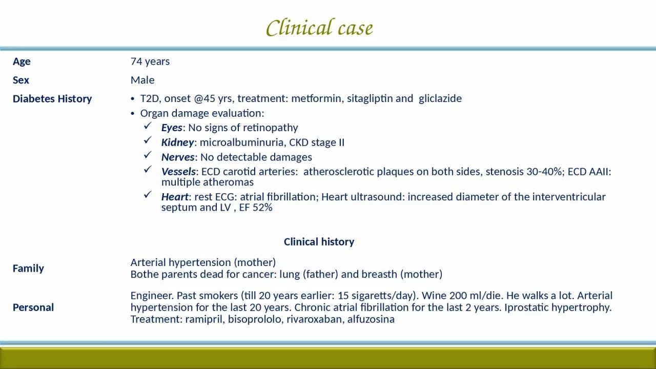 PPT-Clinical case Age 74 years