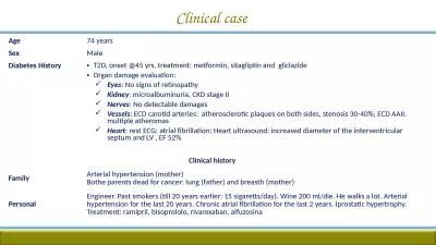 Clinical  case Age 74  years