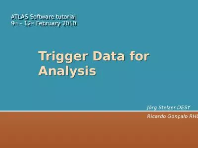 Trigger Data for Analysis