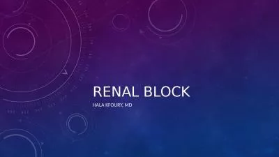 Renal block Hala  kfoury