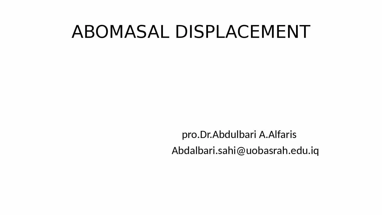 PPT-ABOMASAL DISPLACEMENT