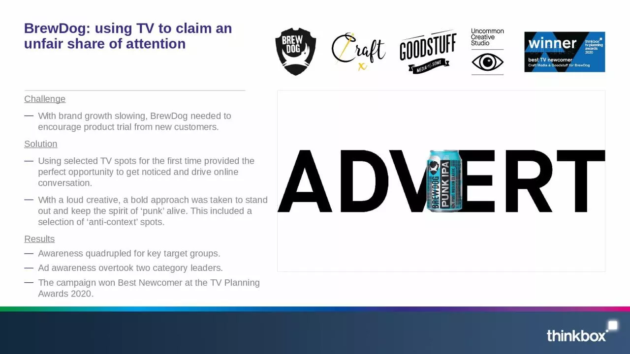 PPT-BrewDog : using TV to claim an unfair share of attention