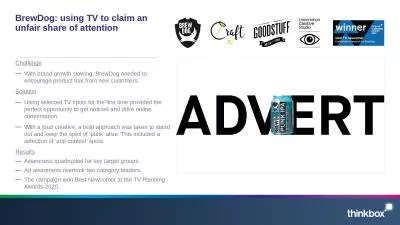 BrewDog : using TV to claim an unfair share of attention