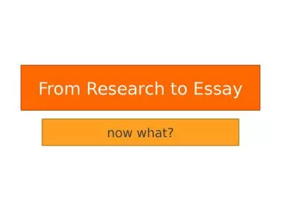 From Research  t o Essay