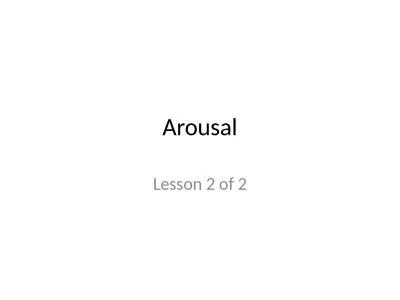 Arousal Lesson 2 of 2 Home learning