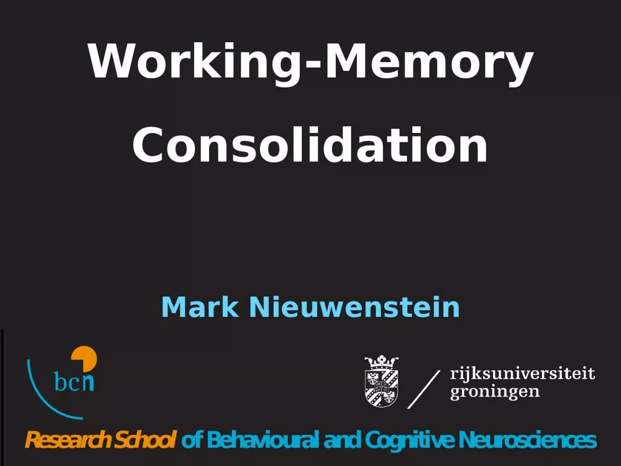 PPT-Working-Memory Consolidation