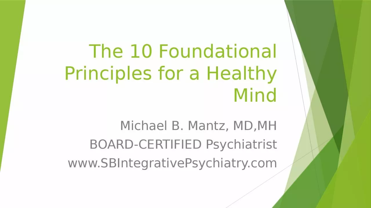 PPT-The 10 Foundational Principles for a Healthy