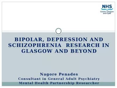 Bipolar, depression and schizophrenia  research in GLASGOW and beyond