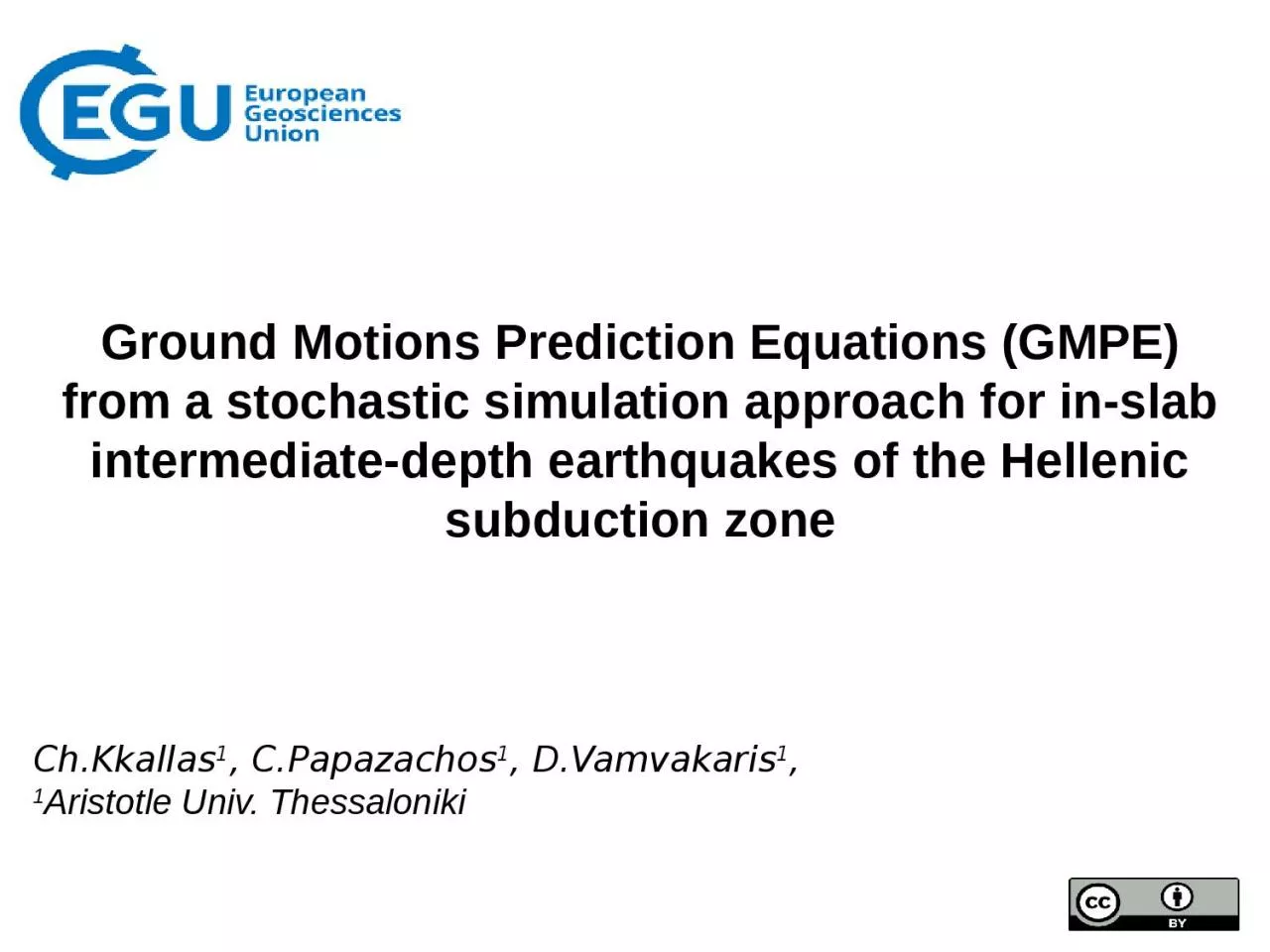 PPT-Ground Motions Prediction Equations (GMPE) from a stochastic simulation approach for in-slab