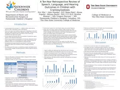 A Ten-Year Retrospective Review of Speech, Language, and Hearing Outcomes in Children with Craniosy