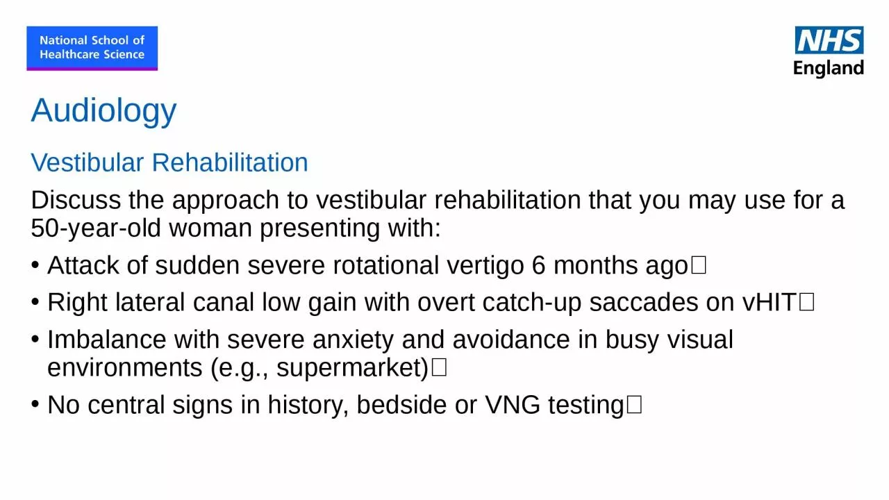 PPT-Audiology Vestibular Rehabilitation