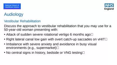 Audiology Vestibular Rehabilitation