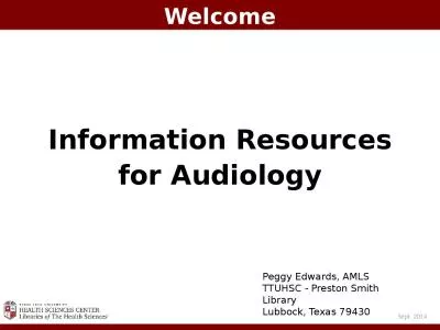 Information Resources for Audiology