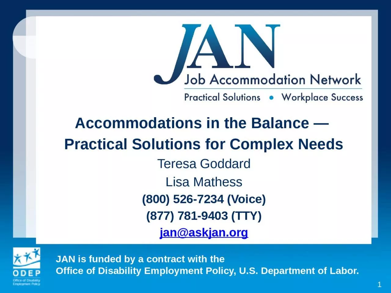 PPT-Accommodations in the Balance —