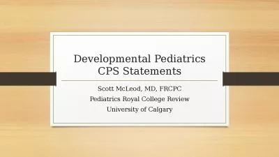 Developmental Pediatrics CPS Statements