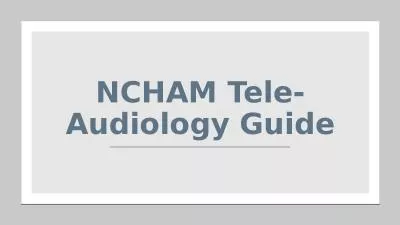 NCHAM Tele-Audiology Guide