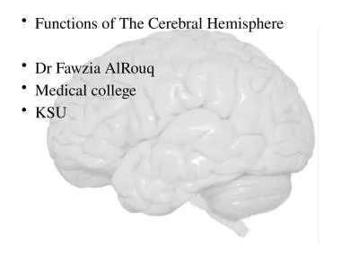 Functions of The Cerebral Hemisphere