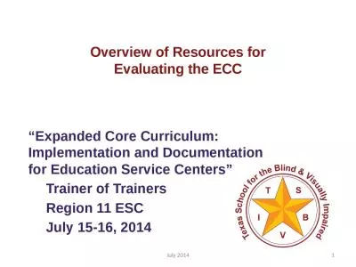 Overview of Resources for Evaluating the ECC