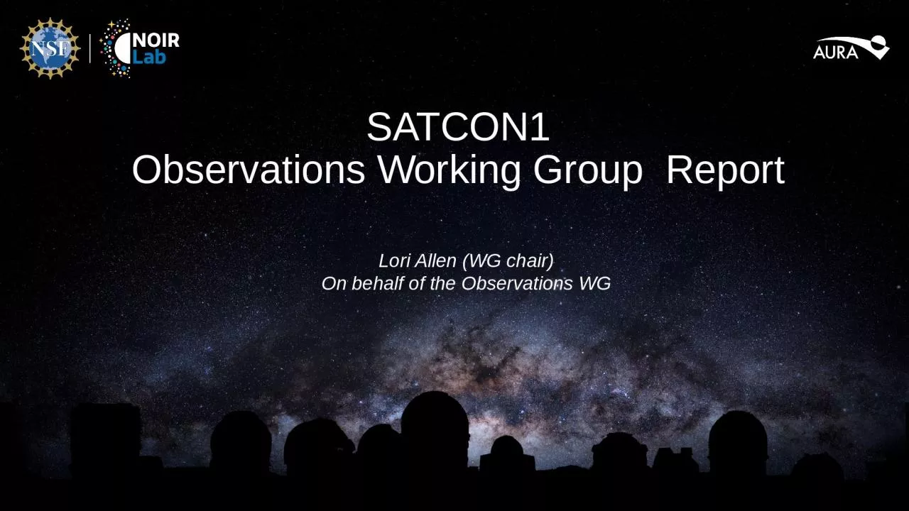 PPT-SATCON1 Observations Working Group