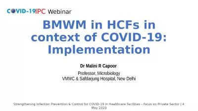 BMWM in HCFs in context of COVID-19: Implementation