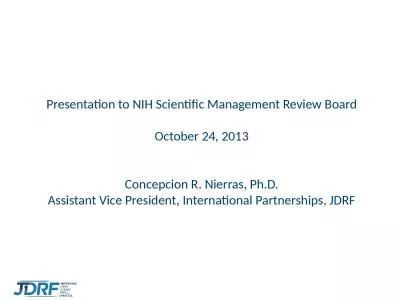 Presentation to NIH Scientific Management Review Board