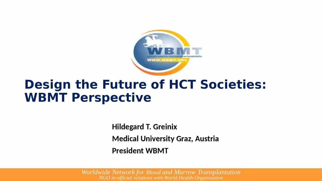 PPT-Design the Future of HCT Societies: WBMT Perspective