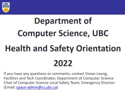 Department of  Computer Science, UBC