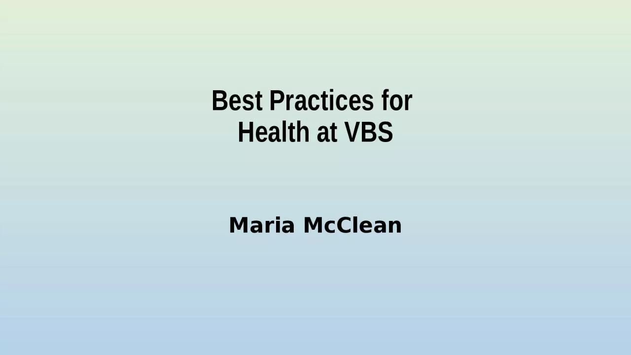 Best Practices for  Health