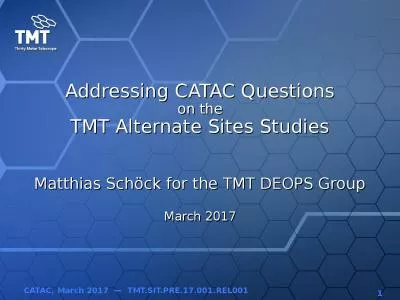 Addressing CATAC Questions