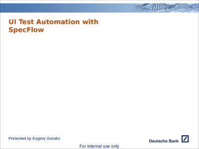 UI Test Automation with SpecFlow