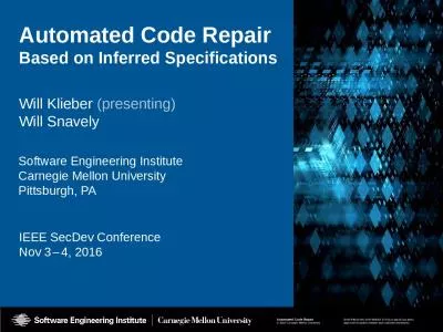 Automated  Code Repair Based on Inferred