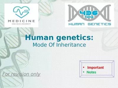 Human genetics: Mode Of Inheritance