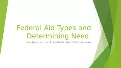 Federal Aid Types and Determining Need