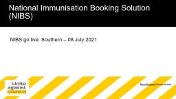 National Immunisation Booking Solution (NIBS)