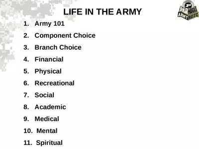 LIFE IN THE ARMY   Army 101