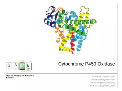Cytochrome P450 Oxidase Created by Joseph