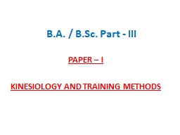 B.A. / B.Sc. Part - III PAPER – I