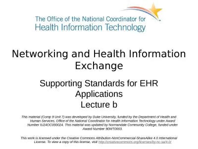 Networking and Health Information Exchange