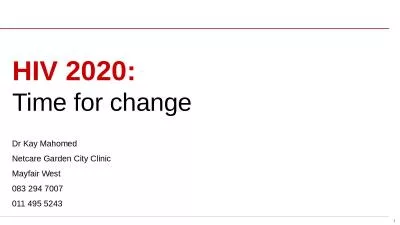 HIV 2020:  Time for change